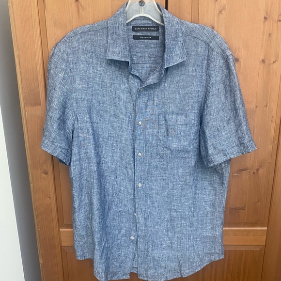 Men’s Saks fifth Ave linen short sleeve shirt size small - Picture 7 of 7
